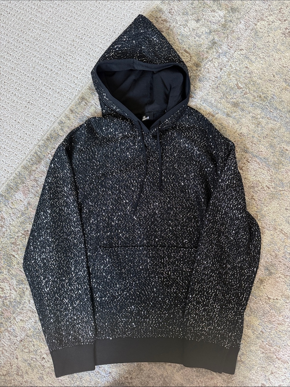 The Kooples Black Speckled Hooded Sweater